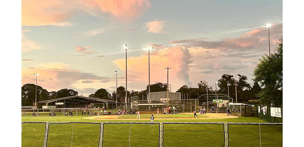 Beautiful evening at the ball fields