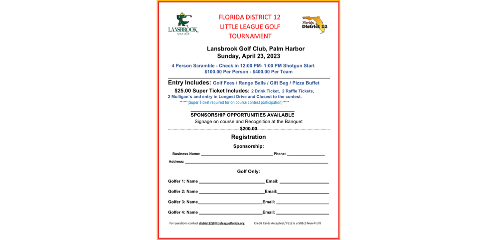 District 12 Little League Golf Tournament