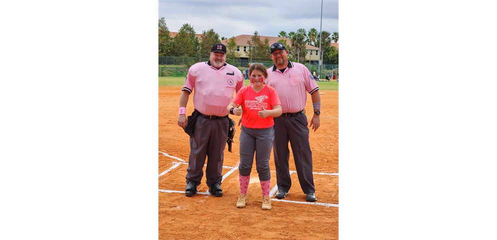 Our amazing umpires participating in breast cancer awareness month